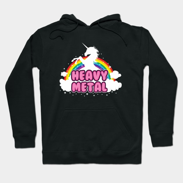 heavy metal parody funny unicorn rainbow Hoodie by daizzy